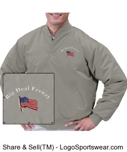 ASW Adult Pro-Satin Solid Baseball Jacket with Flannel-Lining Design Zoom